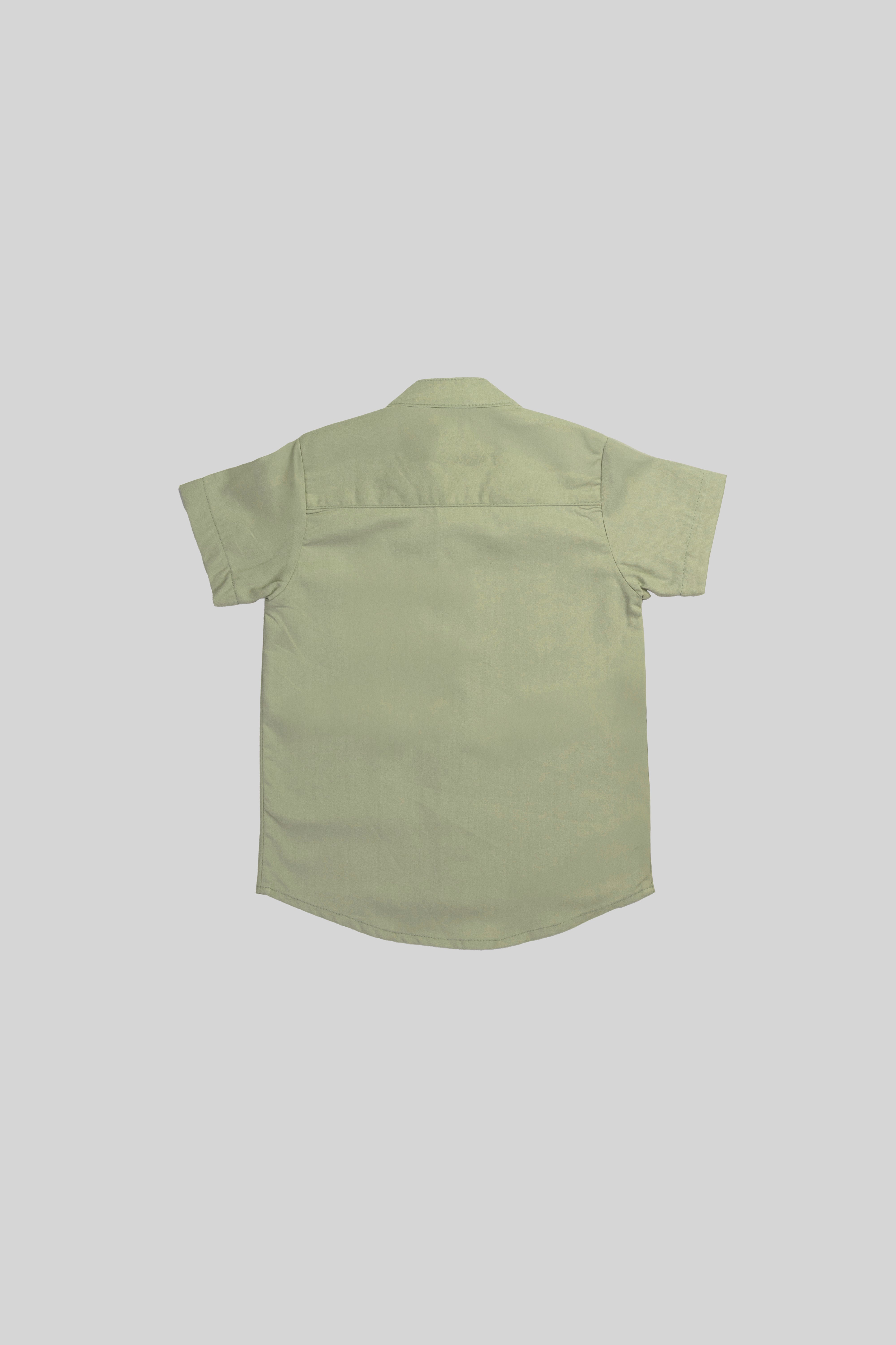 Camisa Manga Corta Lujo de Verano Verde