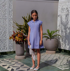 Vestido con cuello Aurora Azul